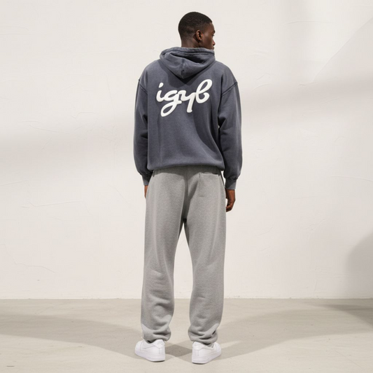 IGYB Athletic Club Zip-Up Hoodie in Vintage Wash Navy