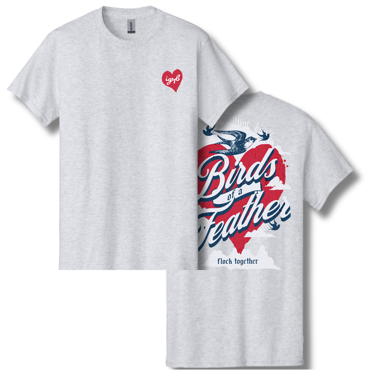 Birds of a Feather T-Shirt | 100% Cotton | Gray
