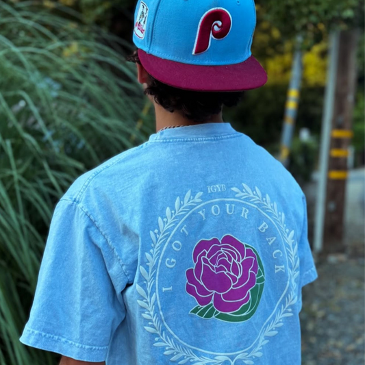 The "SKY" Athletic Club Tee Crewneck Graphic Design Puff Print Shirt Streetwear Fit Inspired in Light Denim-looking blue