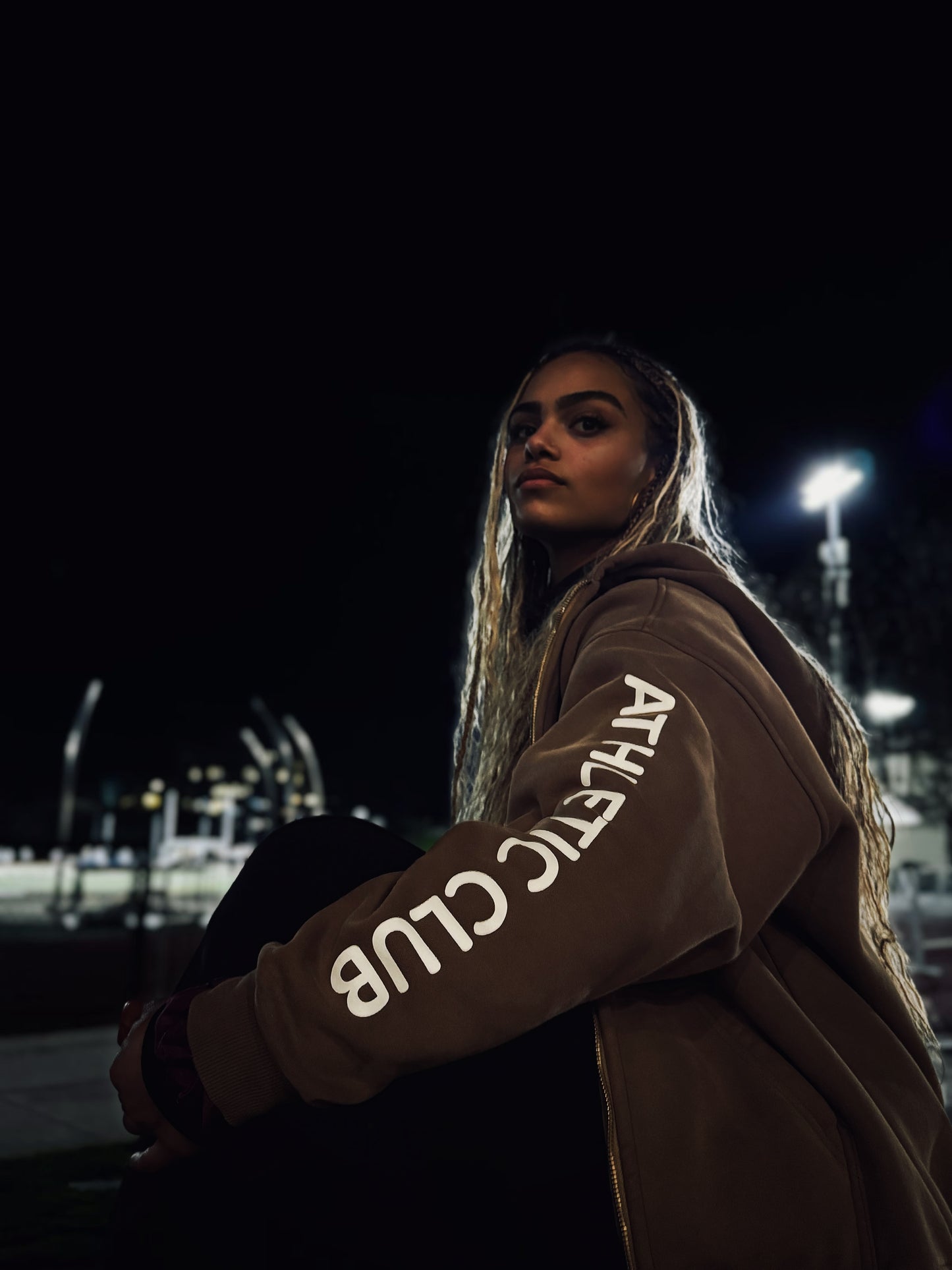 IGYB "Athletic Club" Zip Up Hoodie (Oversized Unisex - Embroidered Peony Logo)