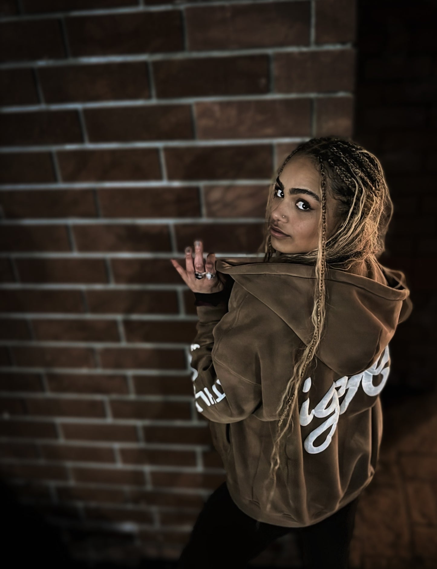 IGYB "Athletic Club" Zip Up Hoodie (Oversized Unisex - Embroidered Peony Logo)