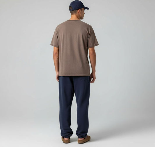 Athlete Crewneck T-Shirt in Milk Chocolate