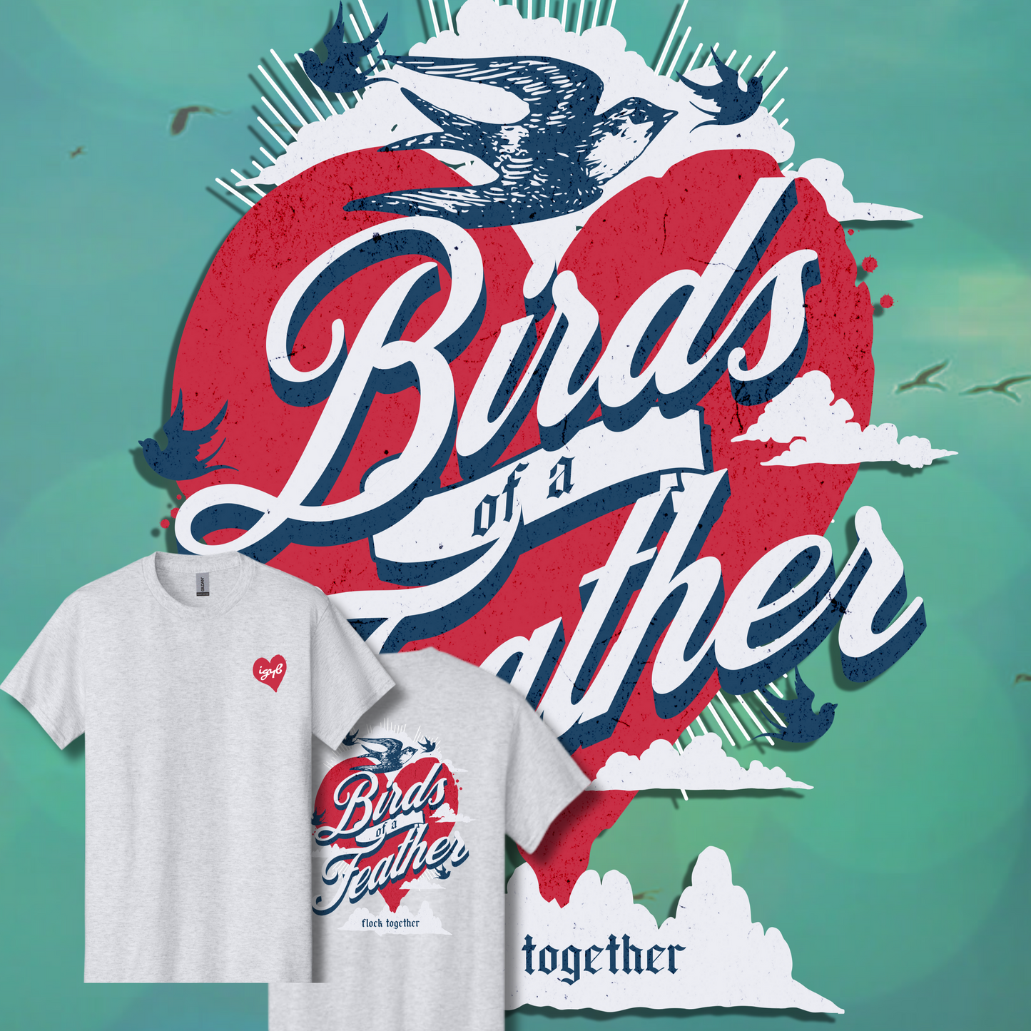 Birds of a Feather T-Shirt | 100% Cotton | Gray