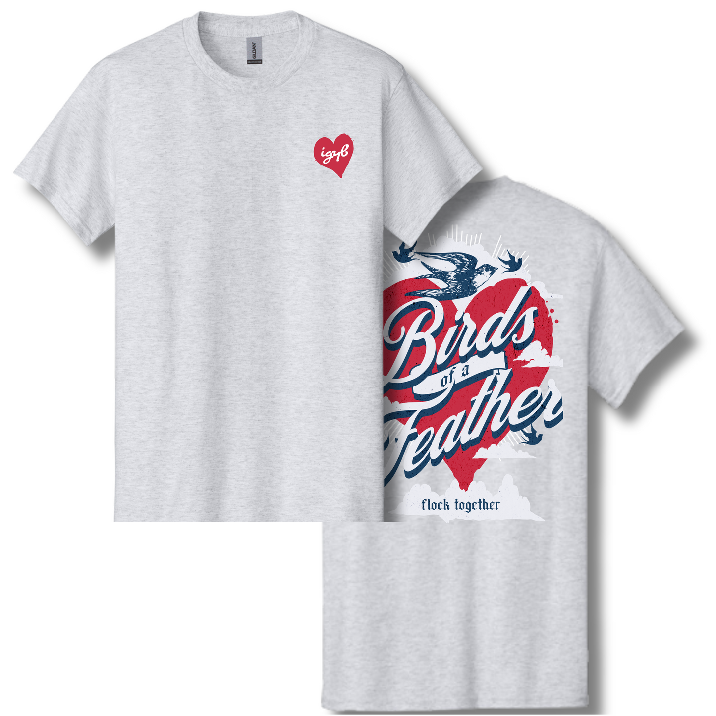 Birds of a Feather T-Shirt | 100% Cotton | Gray