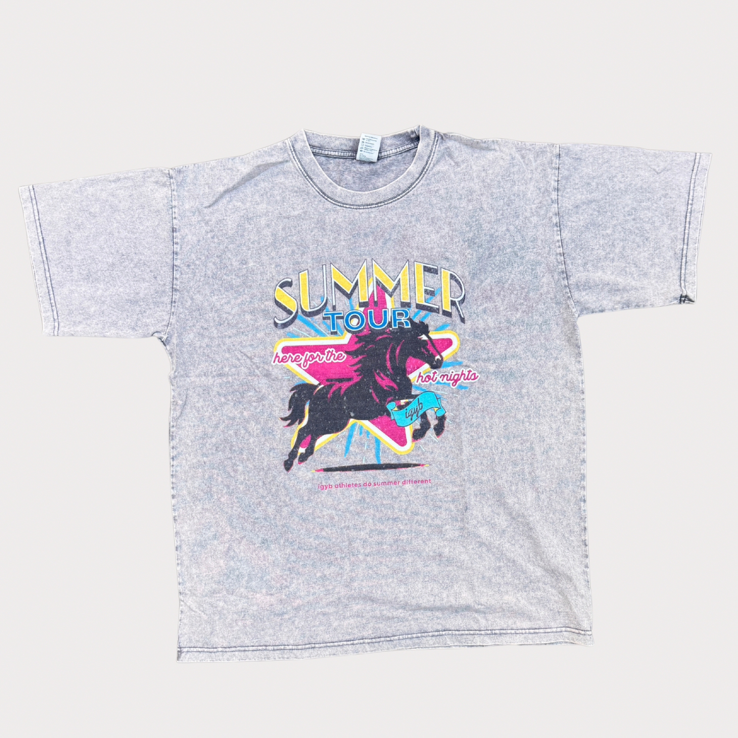 Summer Tour T-Shirt | 100% Cotton | Oversized Fit | Washed Gray