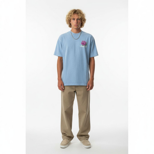 The Sky Athletic Club T-Shirt in Wash Light Blue