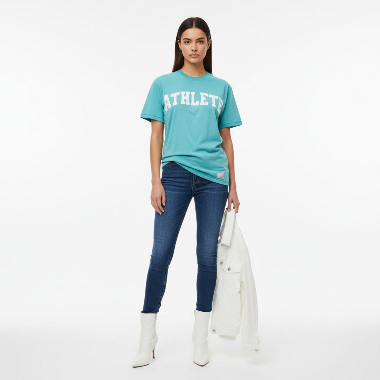 Athlete Crewneck T-Shirt in Sky Blue