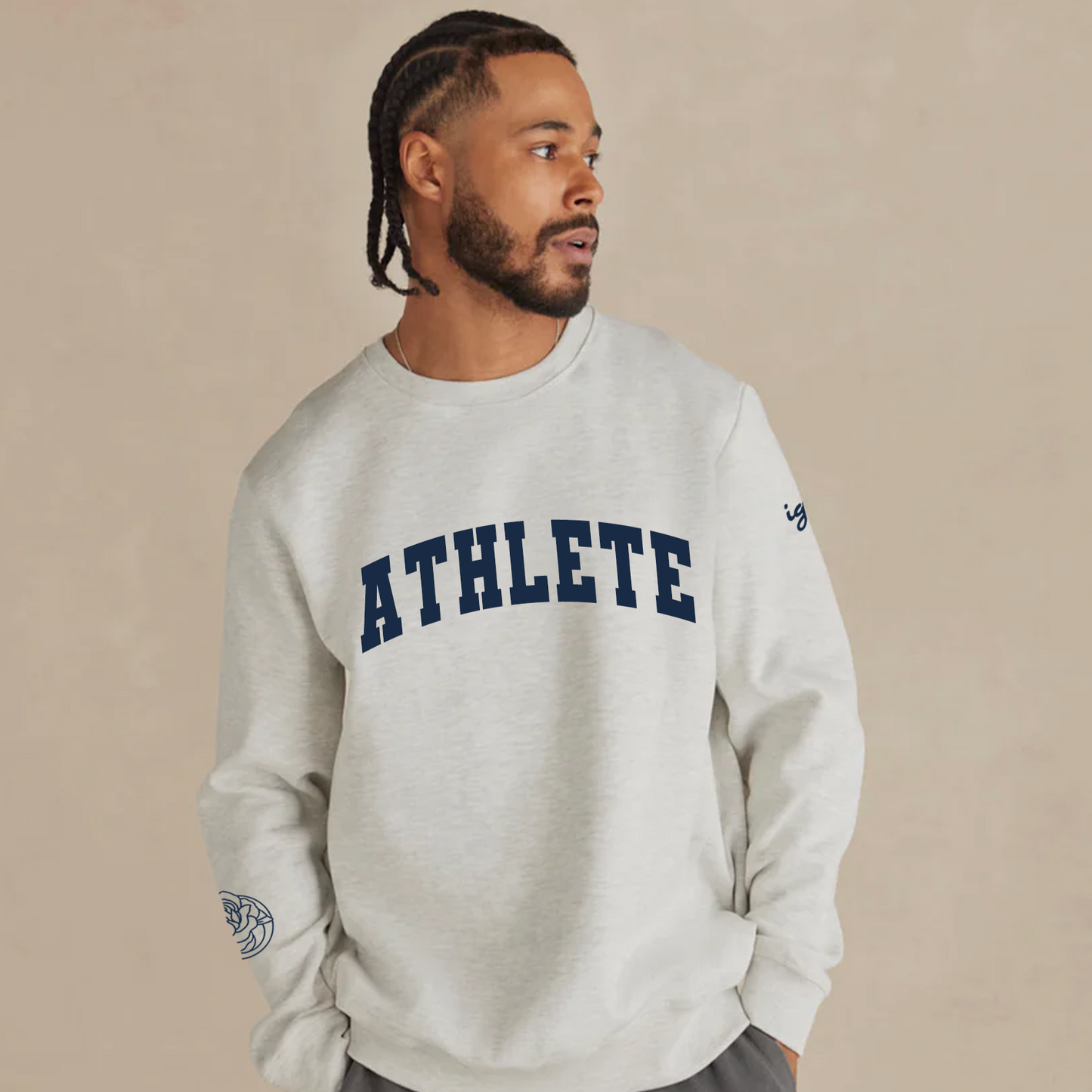 The Unbothered Athlete Sweatshirt in Marshmallow Gray