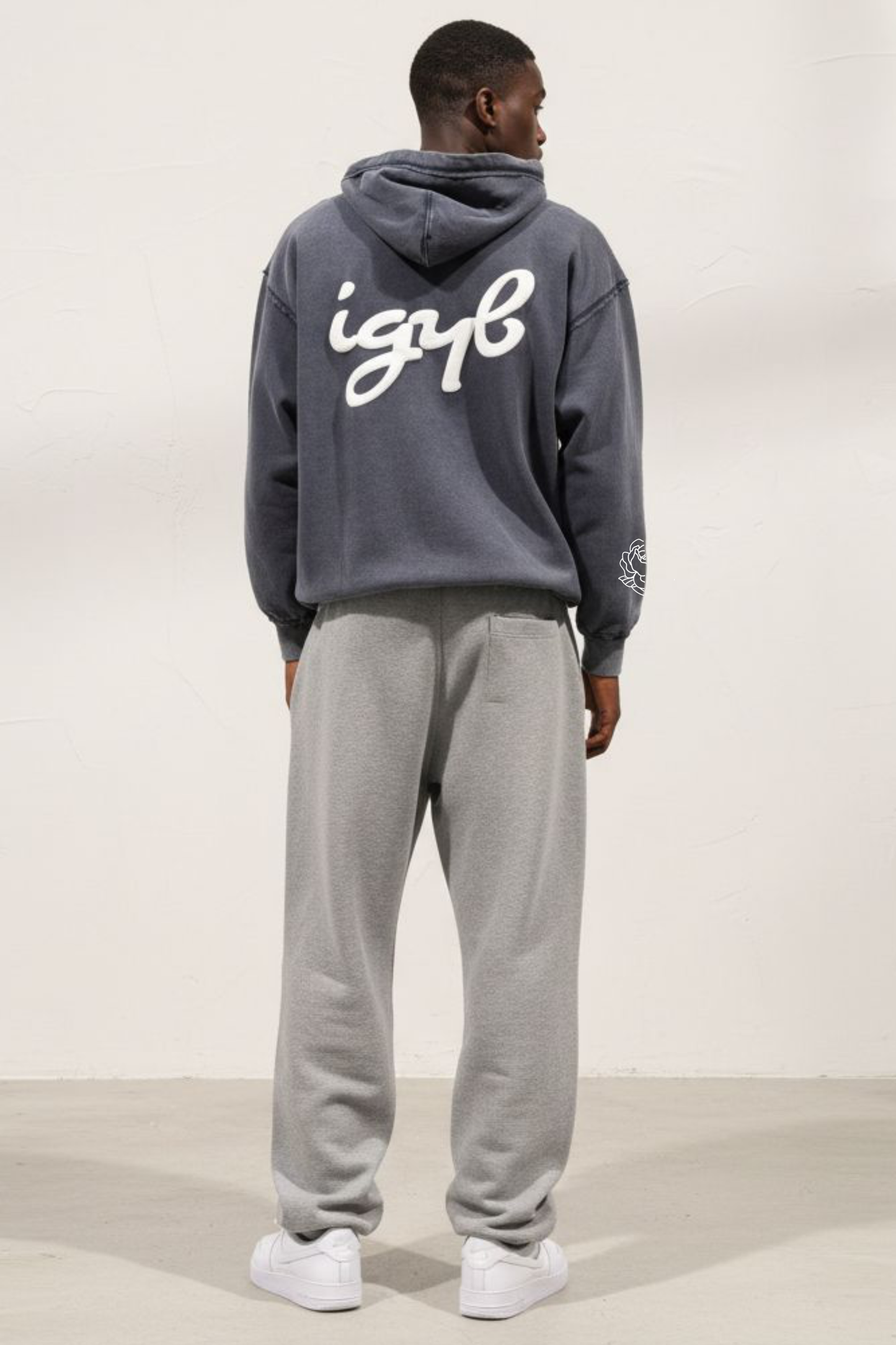 IGYB Athletic Club Zip-Up Hoodie in Vintage Wash Navy