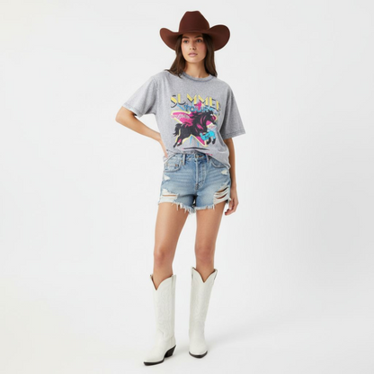 Summer Tour T-Shirt in Washed Gray
