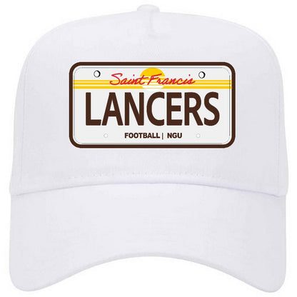 NGU Football Game Day Hats | Lancers Edition x Embroidered Patch | 5 Panel Mid Profile Baseball Cap