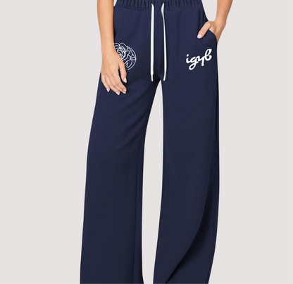 IGYB Peony Sweatpants in Navy