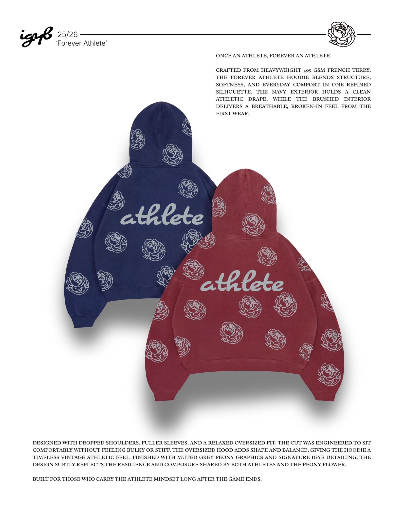Forever Athlete Hoodie in Navy