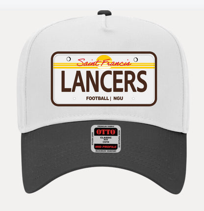 NGU Football Game Day Hats | Lancers Edition x Embroidered Patch | 5 Panel Mid Profile Baseball Cap
