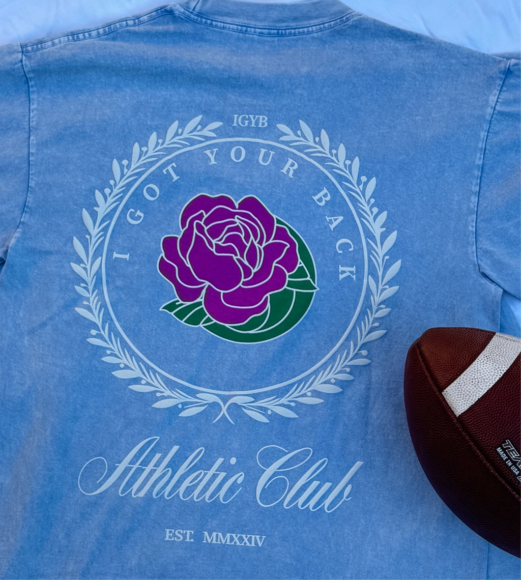 The Sky Athletic Club T-Shirt in Wash Light Blue