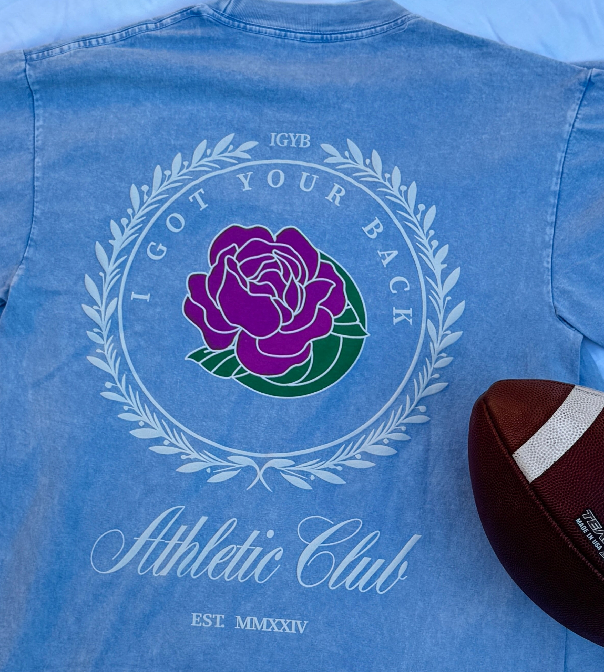 The Sky Athletic Club T-Shirt in Wash Light Blue