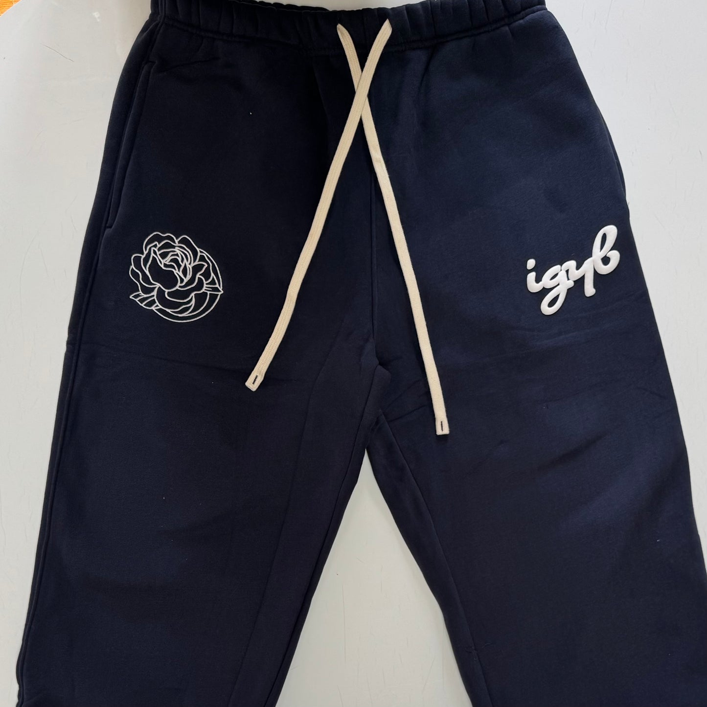 IGYB Peony Sweatpants in Navy