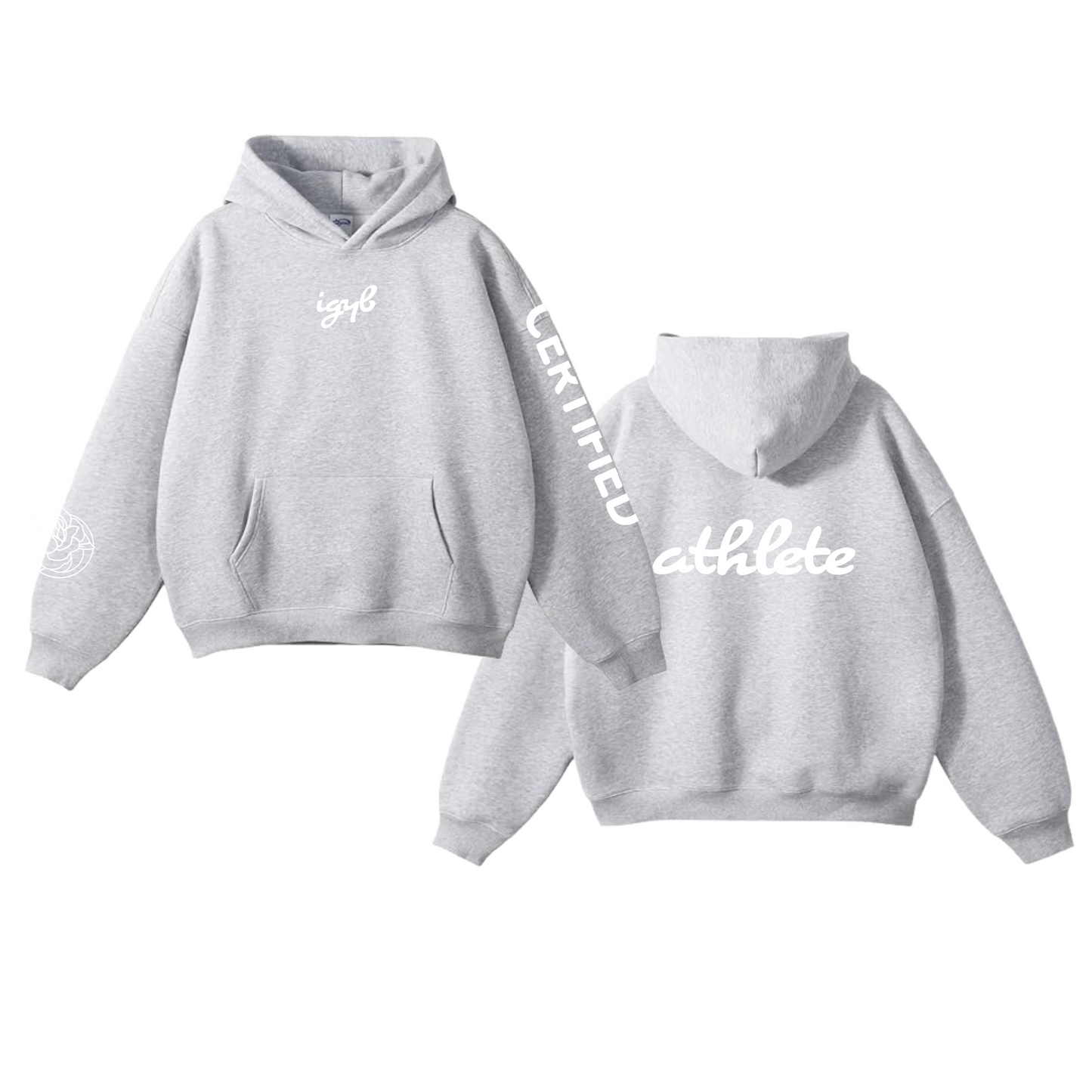 In the Club IGYB "Certified Athlete" Hoodie (Oversized Unisex - Embroidered Peony Logo)