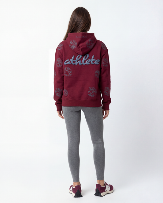 [Pre-Order] Athlete Bloomin’ hoodie in Maroon