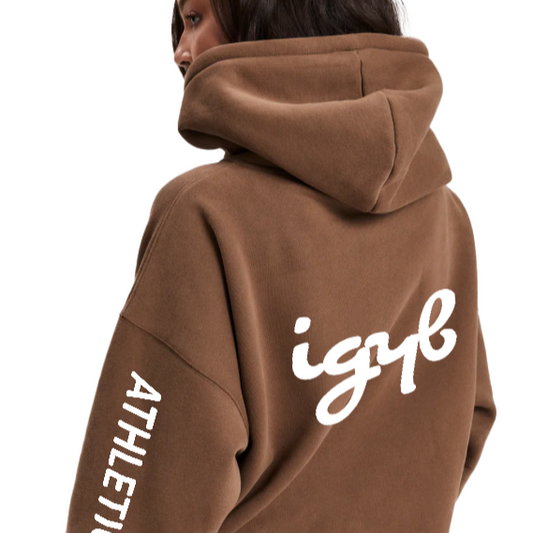 IGYB "Athletic Club" Zip Up Hoodie (Oversized Unisex - Embroidered Peony Logo)