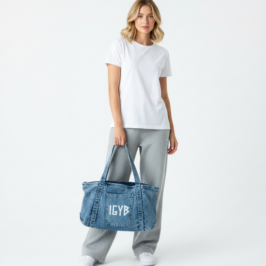 IGYB Denim Tote Bag | Available in 3 washes: Light Denim, Dark Denim and Black Denim