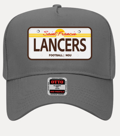 NGU Football Game Day Hats | Lancers Edition x Embroidered Patch | 5 Panel Mid Profile Baseball Cap