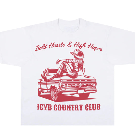 Bold Hearts & High Hopes | 100% Cotton Oversized Crop Top | White