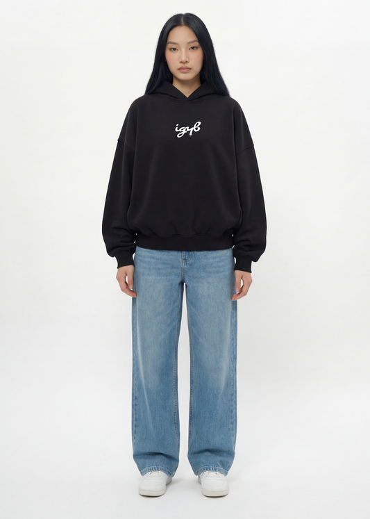 Athlete Hoodie in Black (Oversized / Unisex)