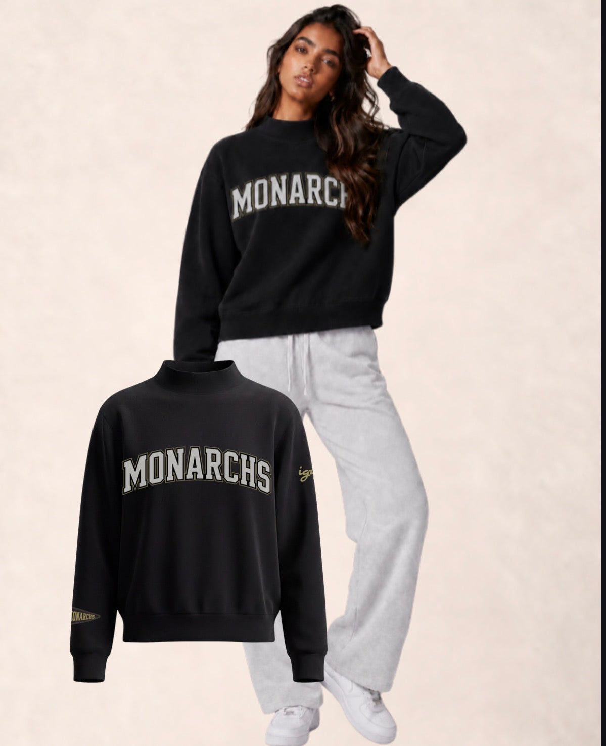 IGYB Monarchs Mockneck | Black