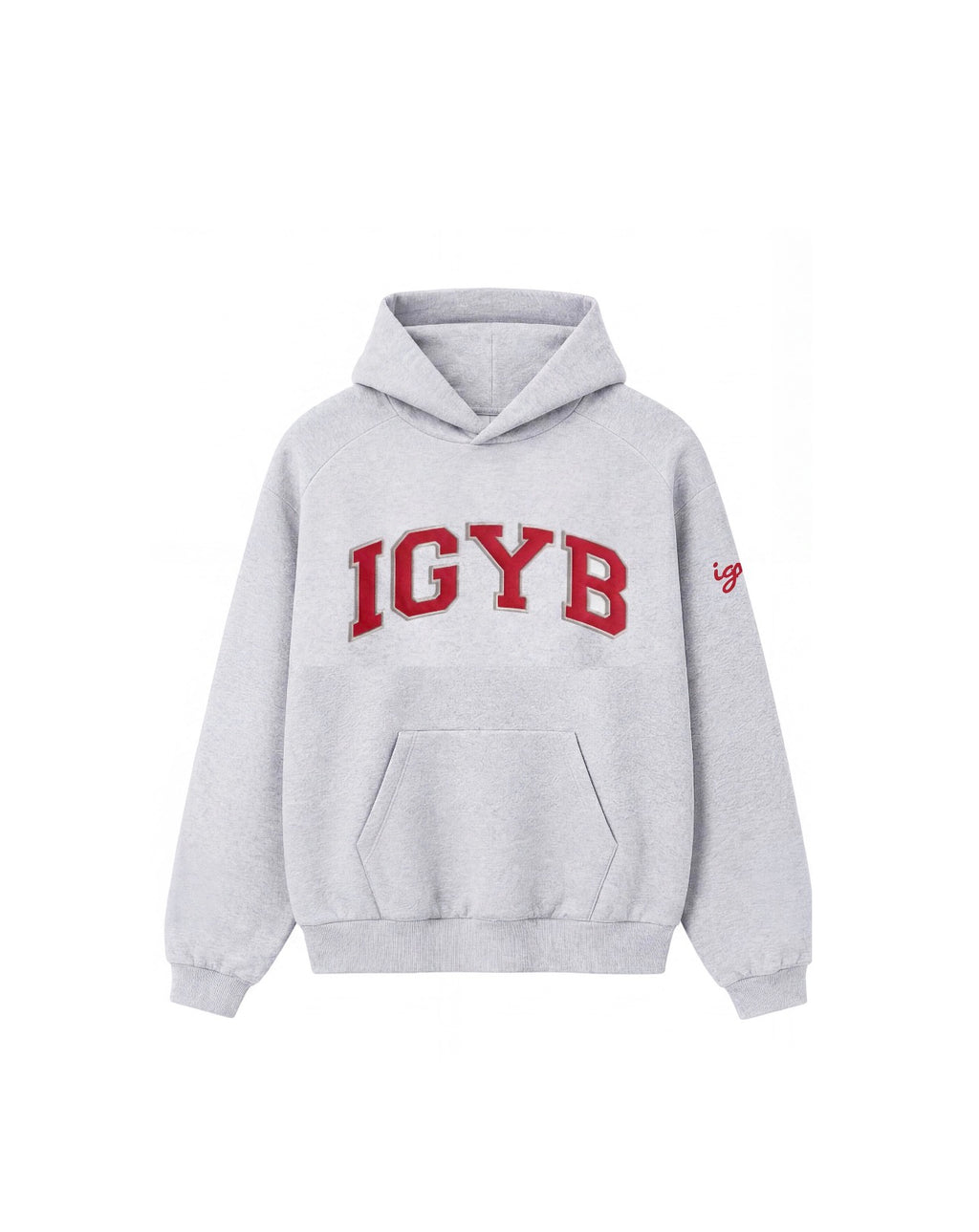 Playmaker Hoodie | Gray x Red Varsity Letters