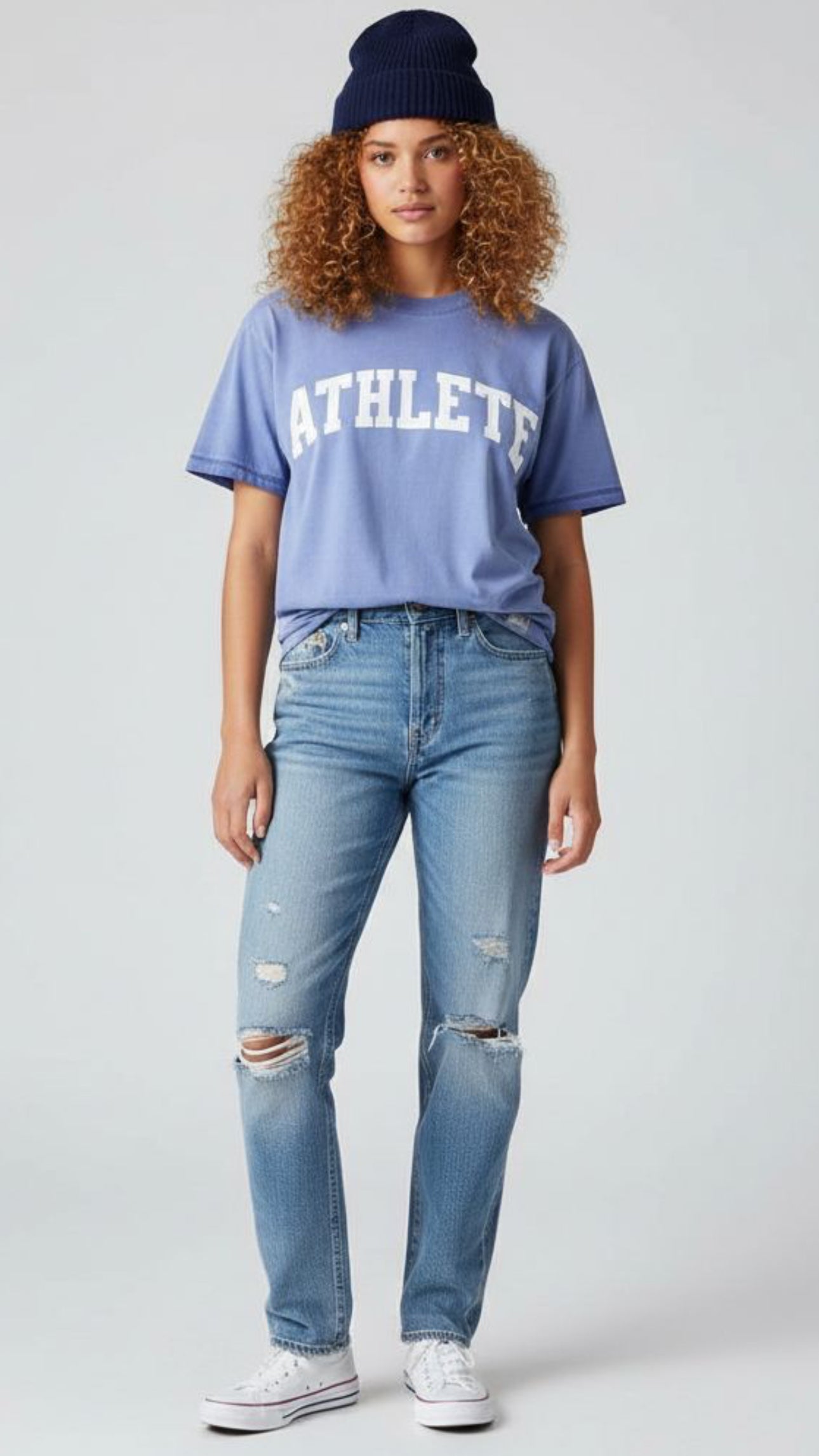 Athlete Crewneck T-Shirt in Purple