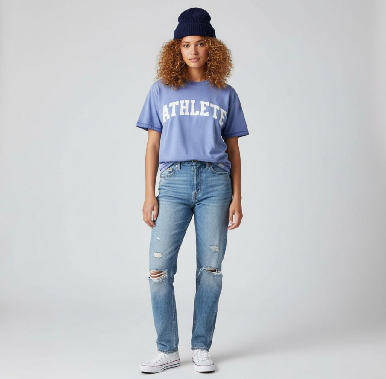 Athlete Crewneck T-Shirt in Purple