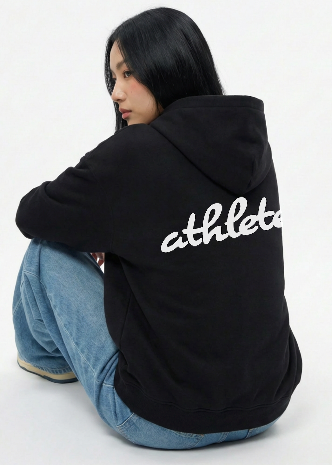 Athlete Hoodie in Black (Oversized / Unisex)
