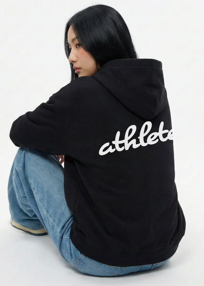 Athlete Hoodie in Black (Oversized / Unisex)