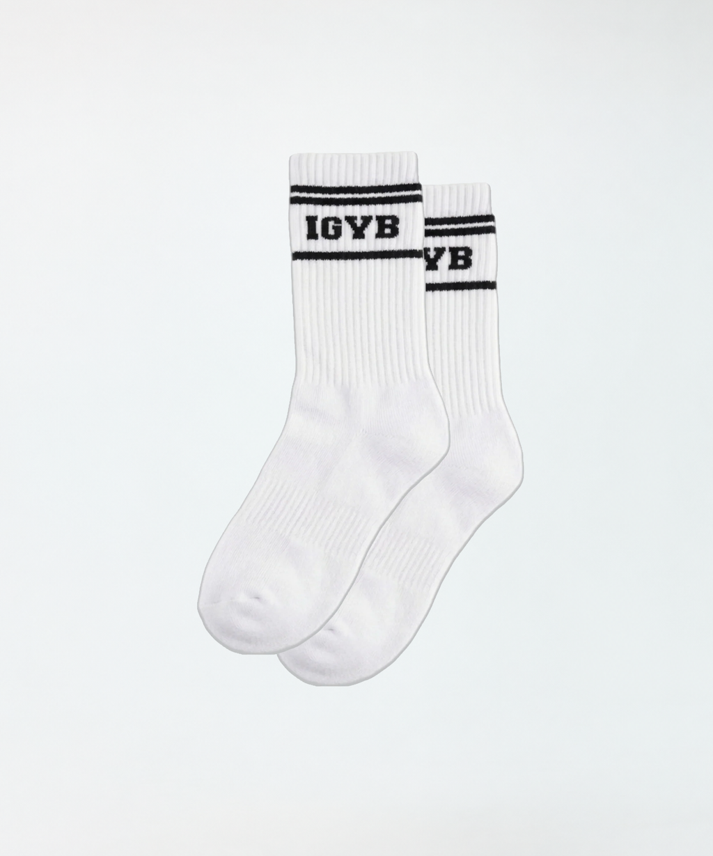 Varsity Socks | White x Black Stripes
