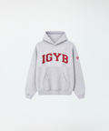 Playmaker Hoodie | Gray x Red Varsity Letters