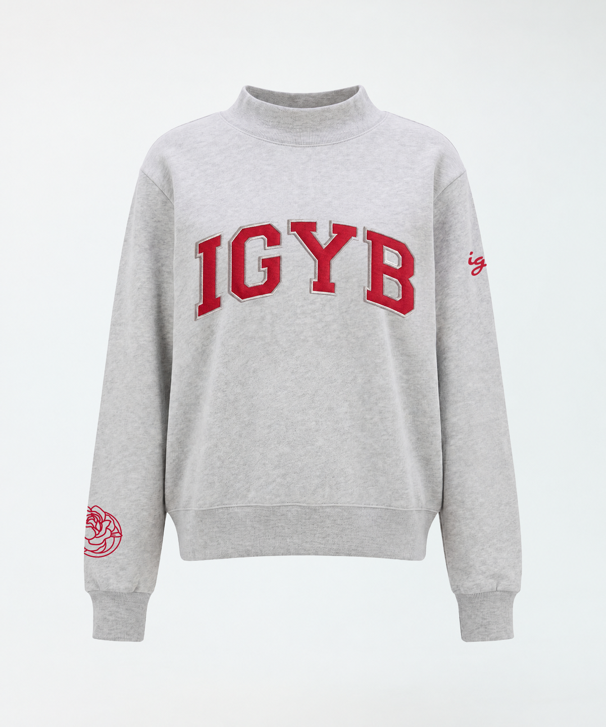 Playmaker Mockneck | Gray x Red Varsity Letters