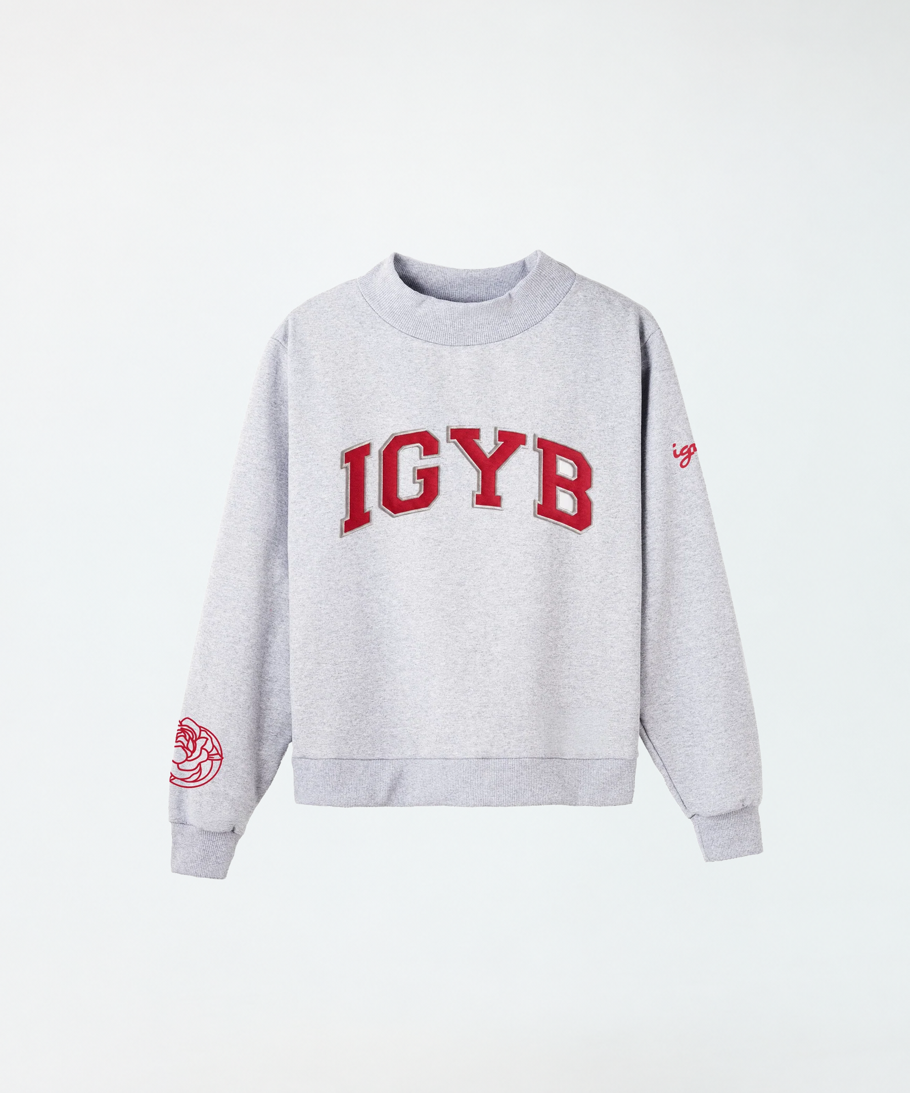 Playmaker Mockneck | Gray x Red Varsity Letters