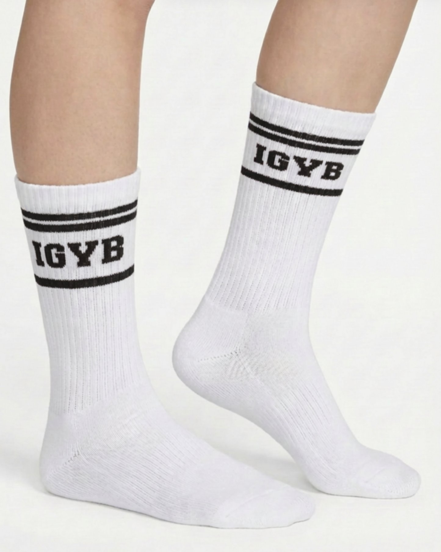 Unisex IGYB Varsity Socks | White x Black Stripes