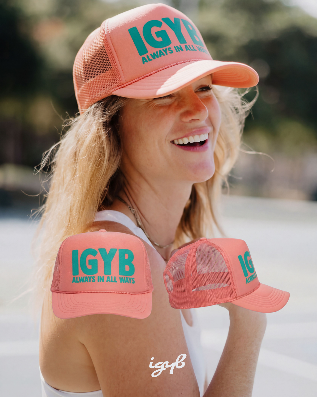 IGYB Trucker Hat in Peach