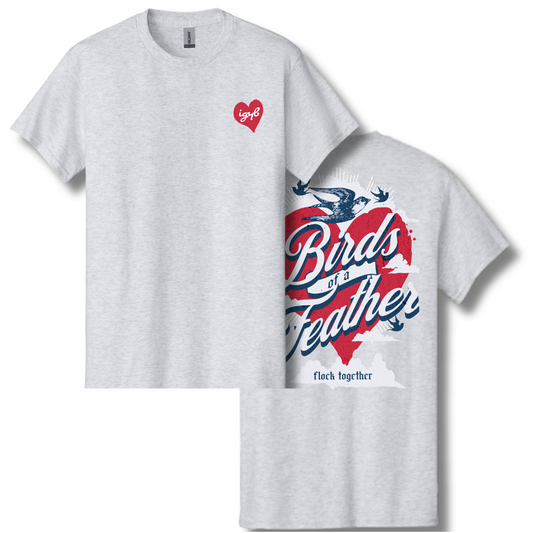 Birds of a Feather T-Shirt | 100% Cotton | Gray