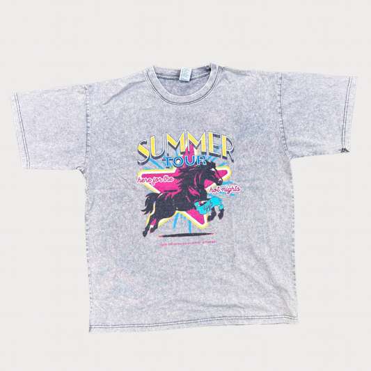 Summer Tour T-Shirt | 100% Cotton | Oversized Fit | Washed Gray