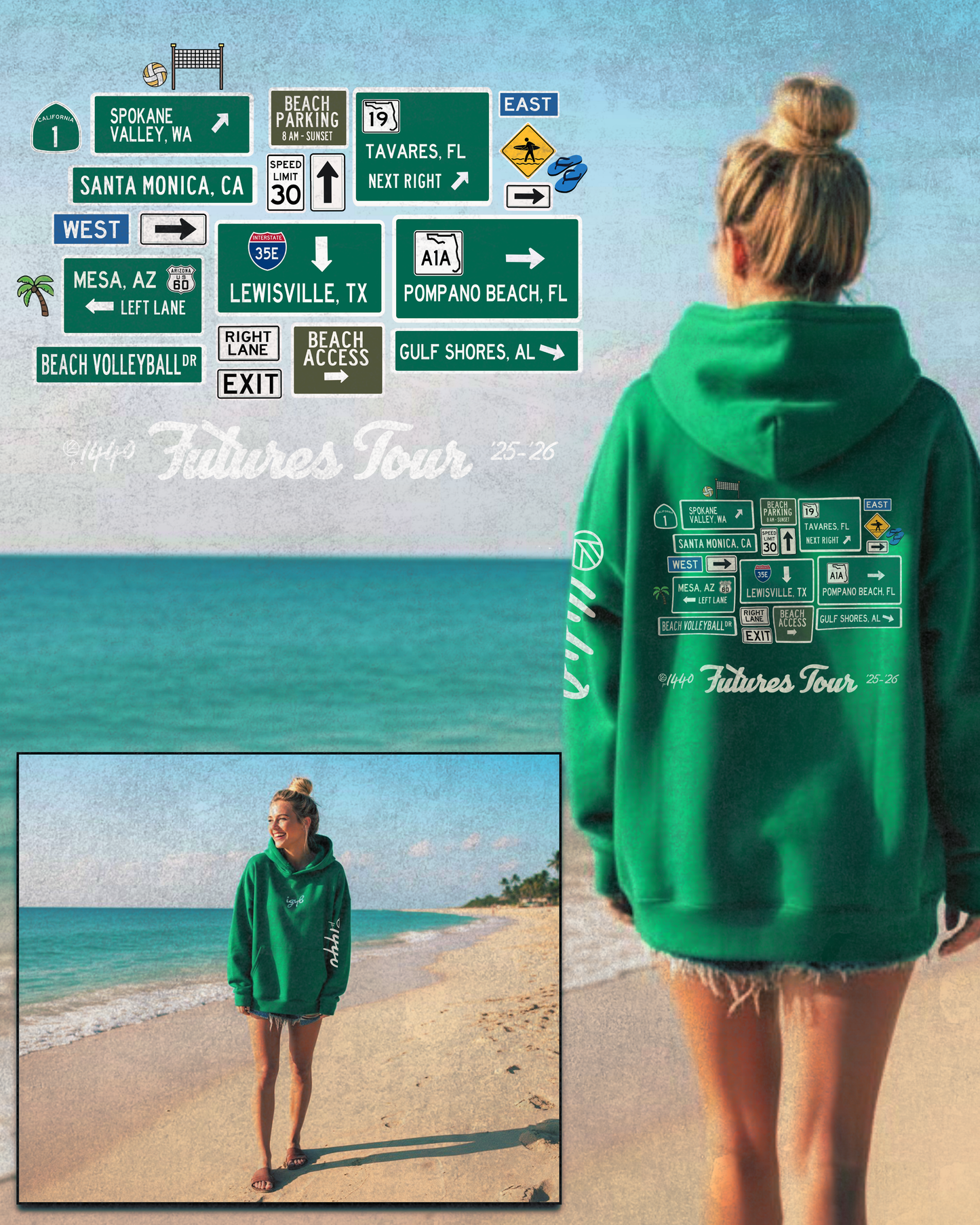 [Pre-Order] IGYB x p1440 Futures Tour Hoodie (’25–’26) | Green