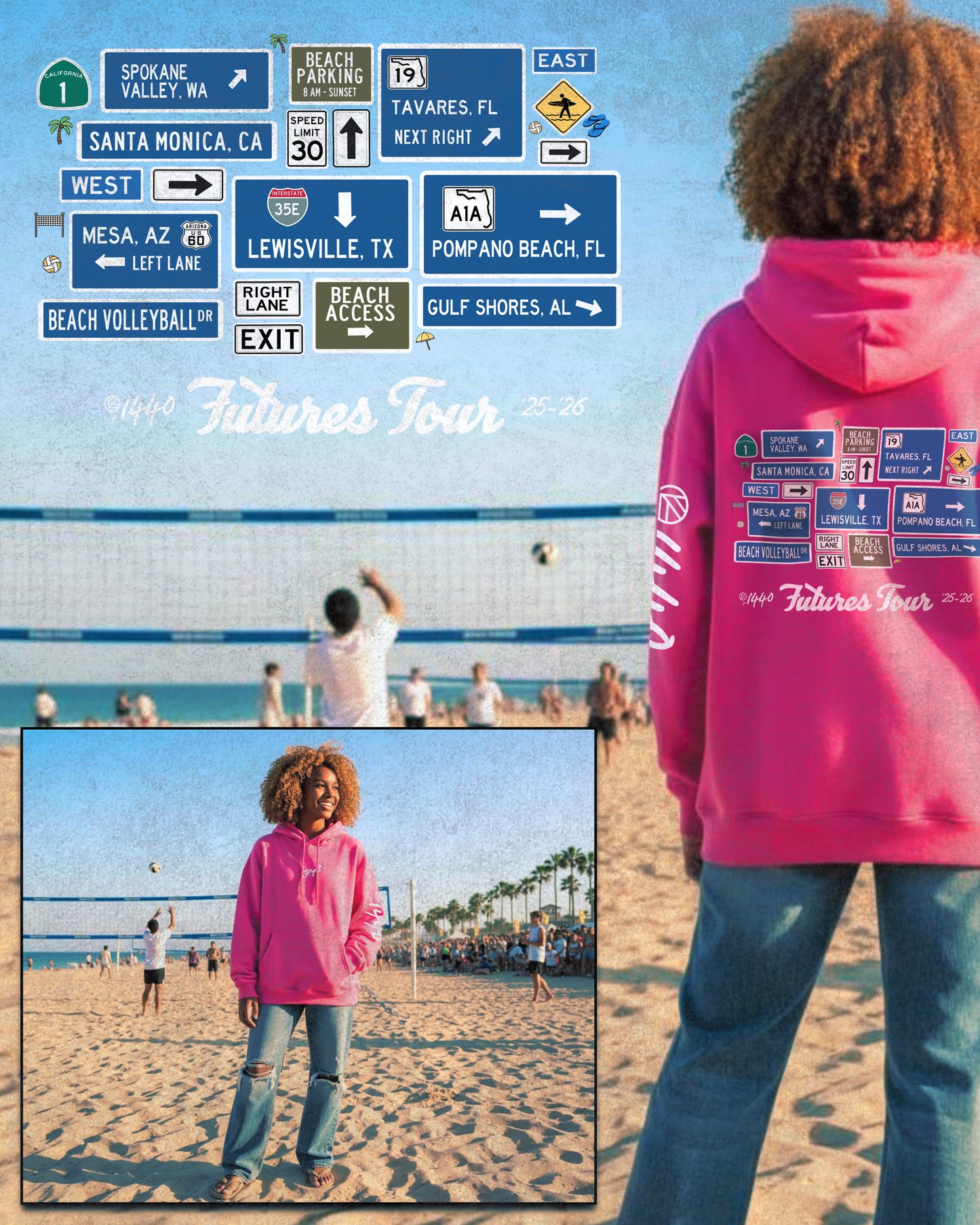 [Pre-Order] IGYB x p1440 Futures Tour Hoodie (’25–’26) | Pink