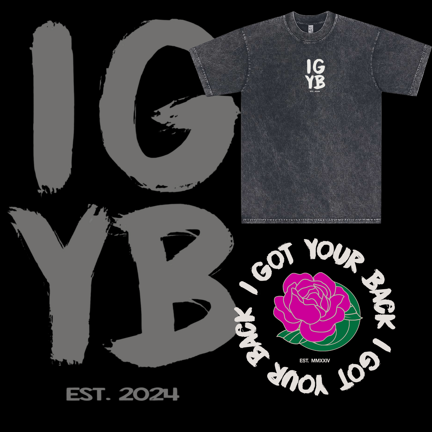 The "OG" IGYB Tee | Crewneck Streetwear fit inspired t-shirt in charcoal black | I got your back