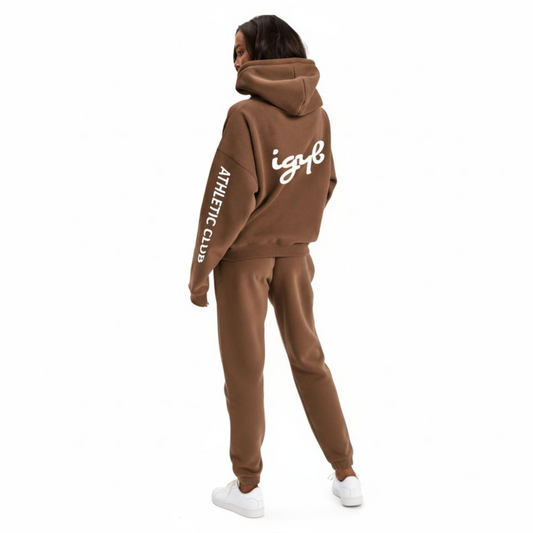 Athletic Club Zip Up Hoodie in Vintage Wash Brown