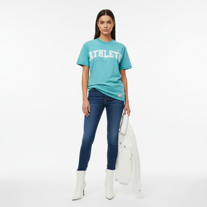 Athlete Crewneck T-Shirt in Sky Blue
