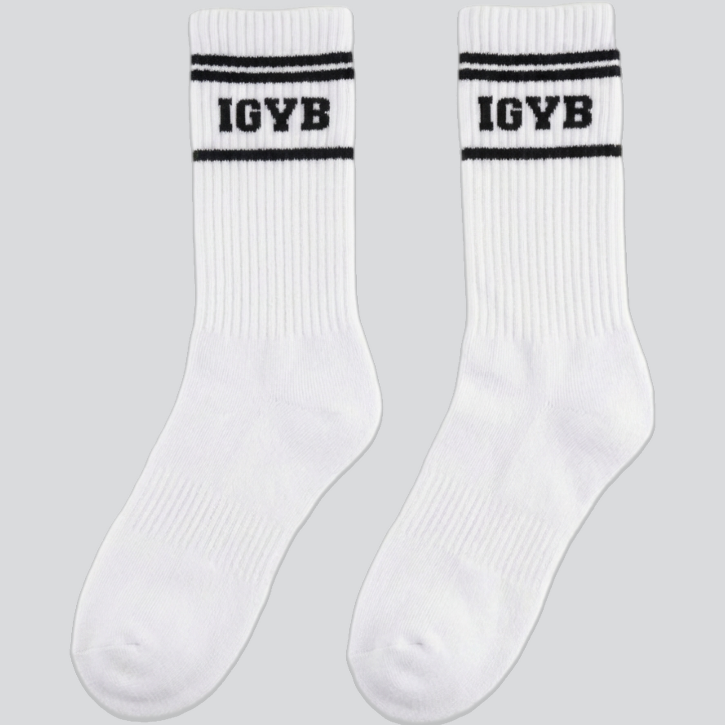 Unisex IGYB Varsity Socks | White x Black Stripes