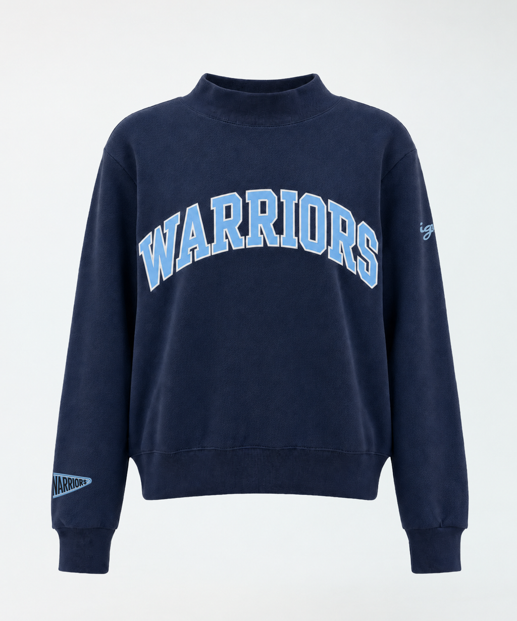 Valley Christian Warriors Mockneck | Navy Blue