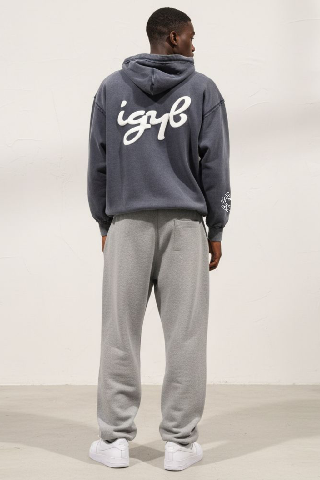 IGYB Athletic Club Zip-Up Hoodie in Vintage Wash Navy